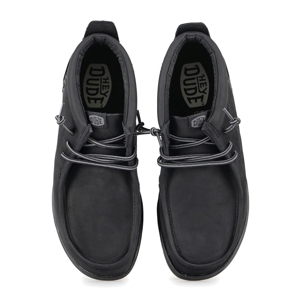 Hey Dude - Stivaletto Wally Mid GripR Leather nero in pelle per uomo |