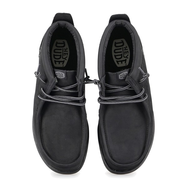 Hey Dude - Stivaletto Wally Mid GripR Leather nero in pelle per uomo |