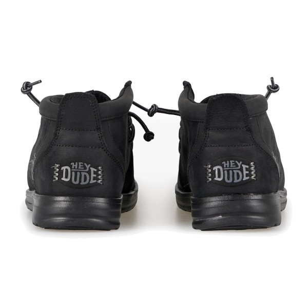 Hey Dude - Stivaletto Wally Mid GripR Leather nero in pelle per uomo |