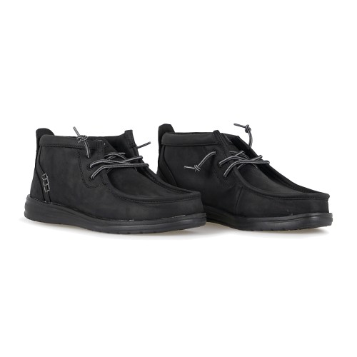Hey Dude - Stivaletto Wally Mid GripR Leather nero in pelle per uomo | 2