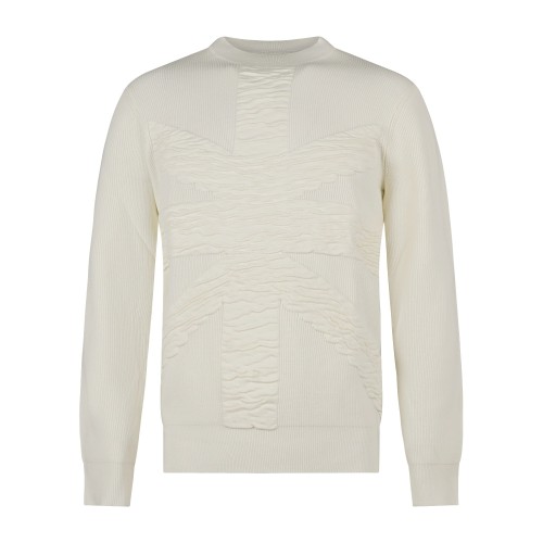 Richmond X - Maglione bianco manica lunga con patch logo sul fronte per uomo |