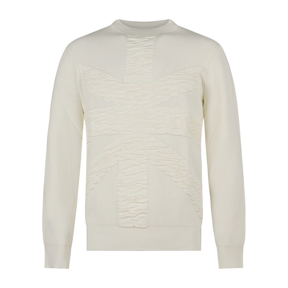 Richmond X - Maglione bianco manica lunga con patch logo sul fronte per uomo |