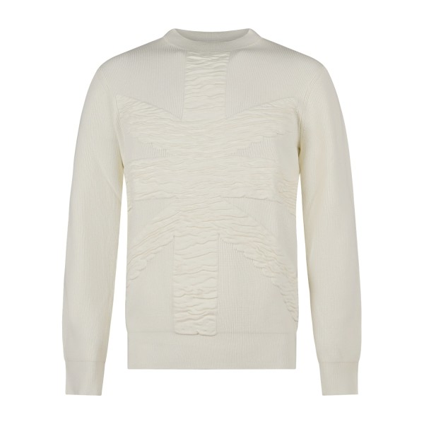 Richmond X - Maglione bianco manica lunga con patch logo sul fronte per uomo |
