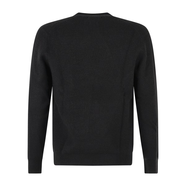 Markup - Maglione girocollo nero a costa inglese regular fit per uomo |
