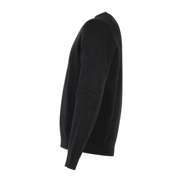 Markup - Maglione girocollo nero a costa inglese regular fit per uomo |