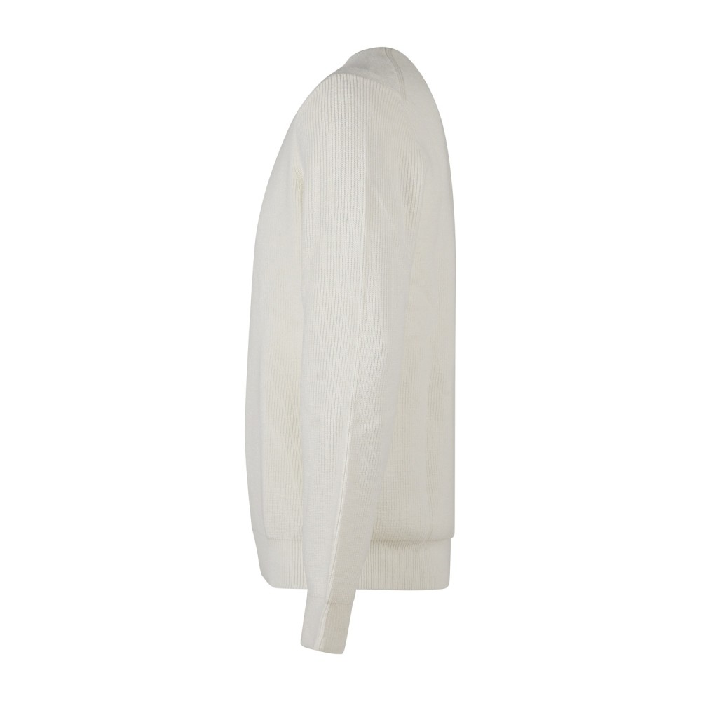 Markup - Maglione girocollo bianco a costa inglese regular fit per uomo |