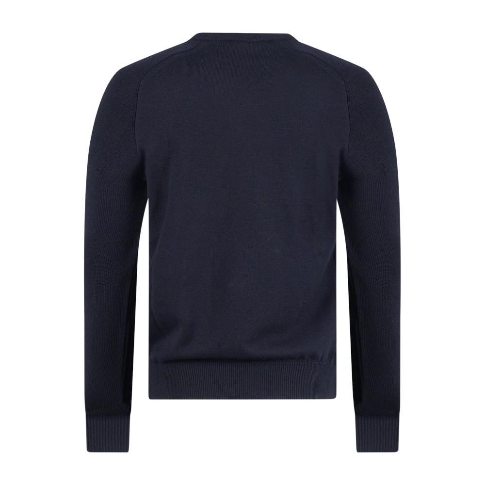 Gran Sasso - Maglione girocollo blu in lana vergine idrorepellente con