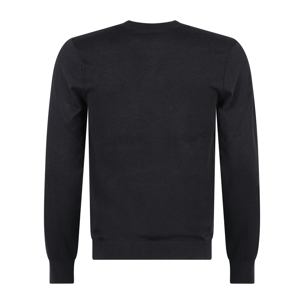 Armani Exchange - Maglione girocollo blu in misto lana regular fit per uomo |