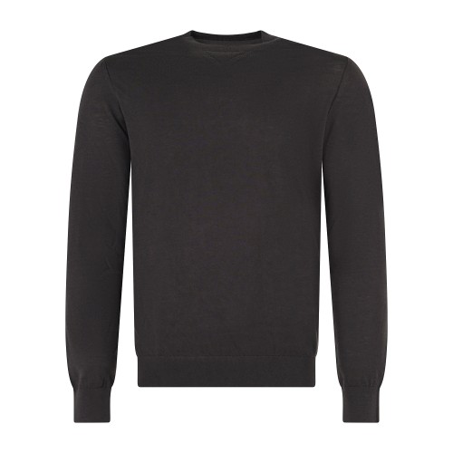Armani Exchange - Maglione girocollo grigio in misto lana regular fit per uomo