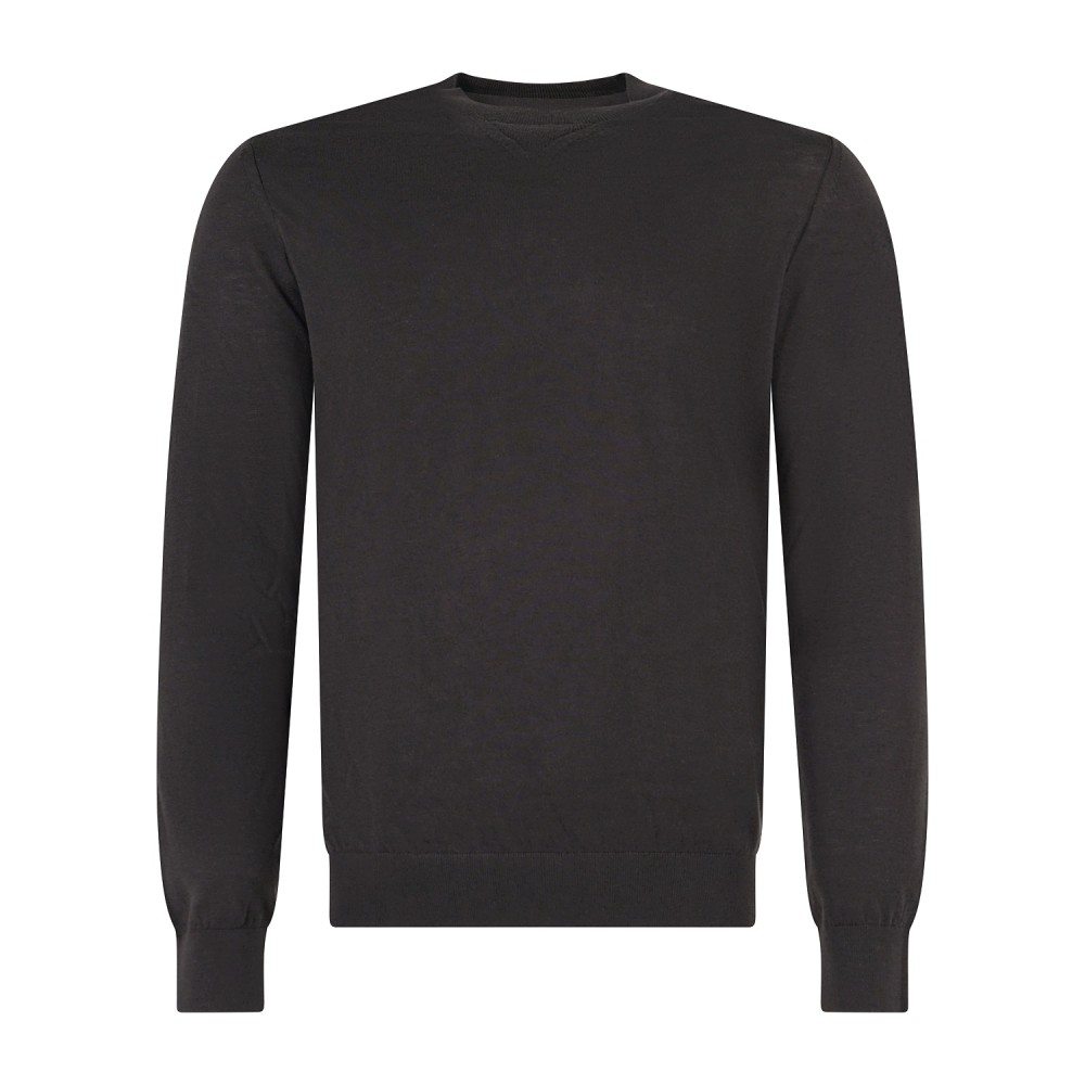 Armani Exchange - Maglione girocollo grigio in misto lana regular fit per uomo