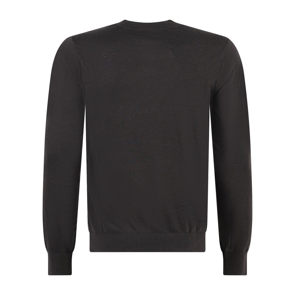 Armani Exchange - Maglione girocollo grigio in misto lana regular fit per uomo