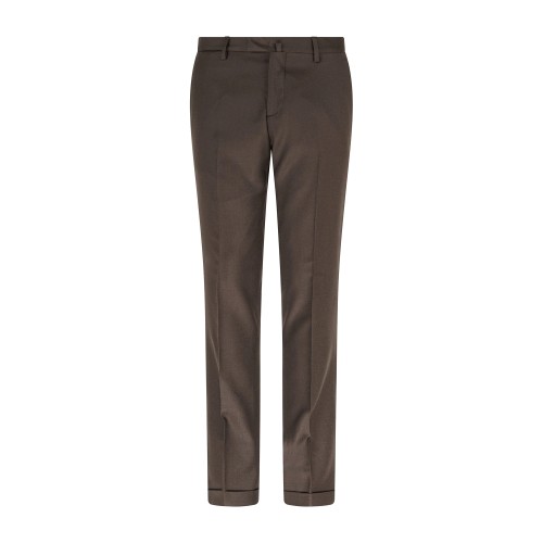 Briglia 1949 - Pantalone marrone Bg03s tasca a filo in lana in tessuto