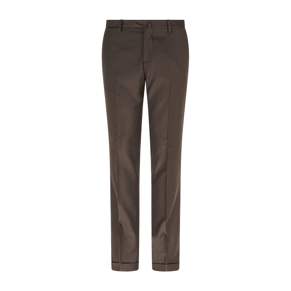 Briglia 1949 - Pantalone marrone Bg03s tasca a filo in lana in tessuto