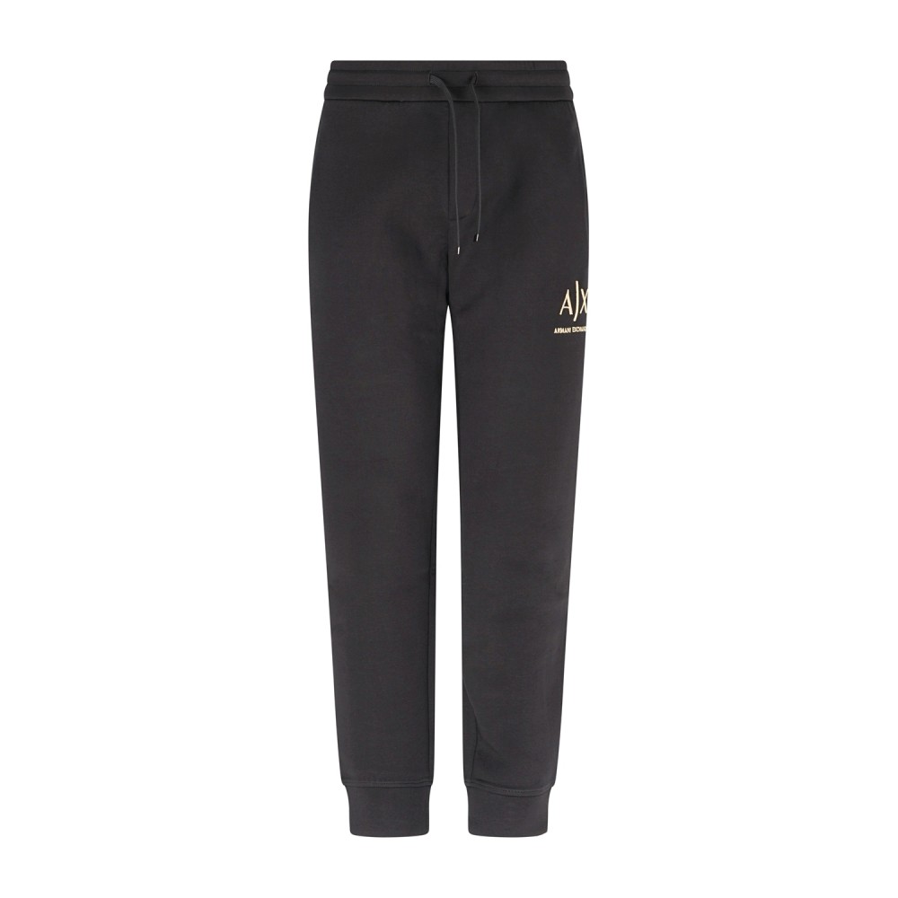 Armani Exchange - Pantalone tuta nero con logo in rilievo regular fit per uomo