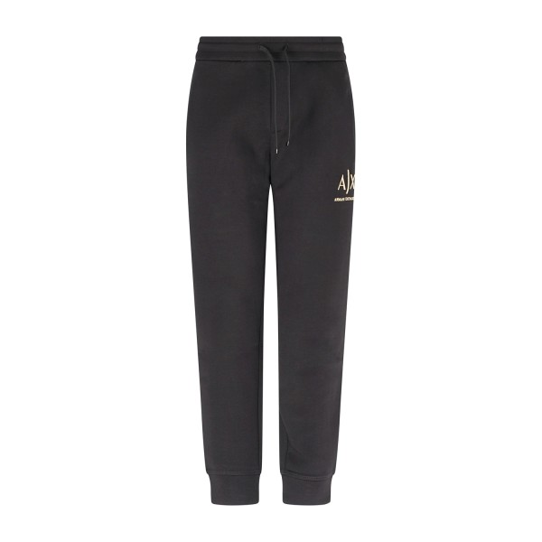 Armani Exchange - Pantalone tuta nero con logo in rilievo regular fit per uomo