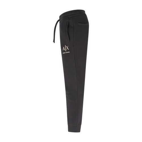 Armani Exchange - Pantalone tuta nero con logo in rilievo regular fit per uomo 2