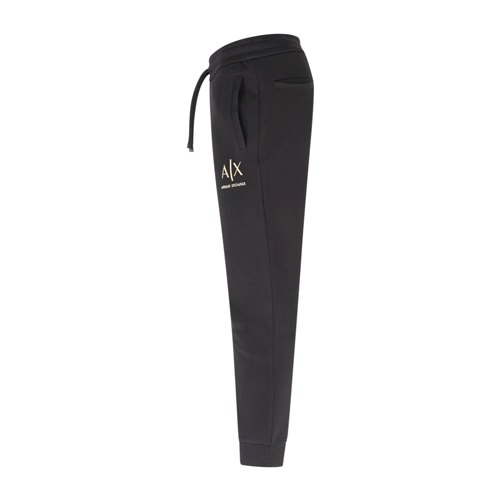 Armani Exchange - Pantalone tuta nero con logo in rilievo regular fit per uomo