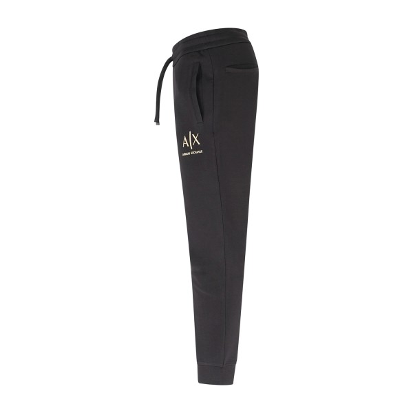 Armani Exchange - Pantalone tuta nero con logo in rilievo regular fit per uomo