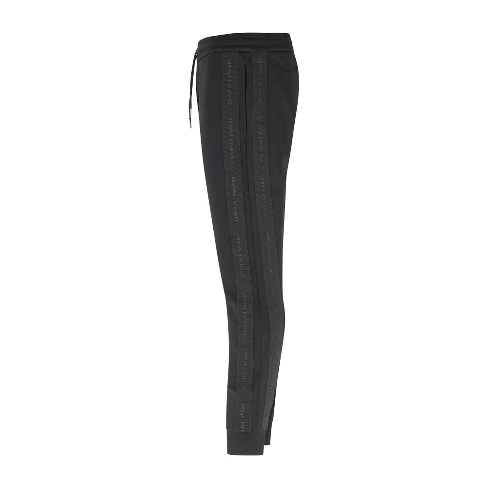 Armani Exchange - Pantalone tuta nero con bande regular fit per uomo | xm003145