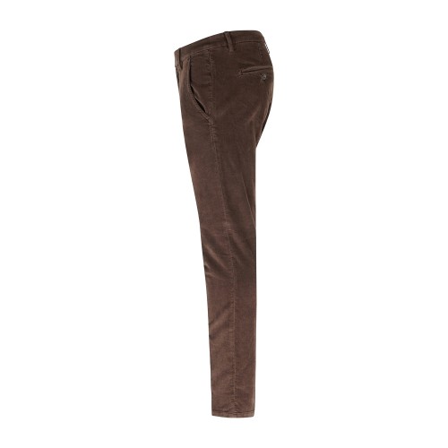 Roy Roger's - Pantalone New Rolf marrone tasca a filo slim fit in velluto 2