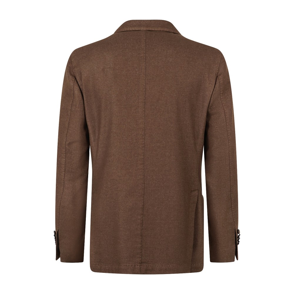 L.B.M. 1911 - Giacca Tom marrone doppiopetto in lana e cashmere decostruita e