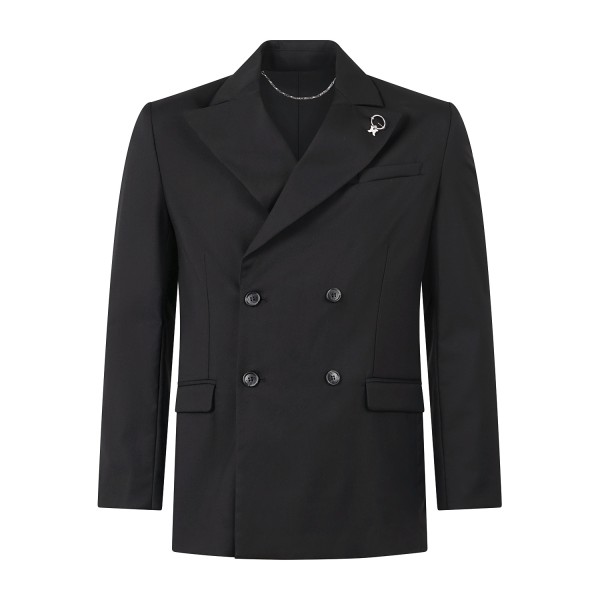 Richmond X - Giacca nera Pangar doppiopetto con vestibilità relaxed fit per
