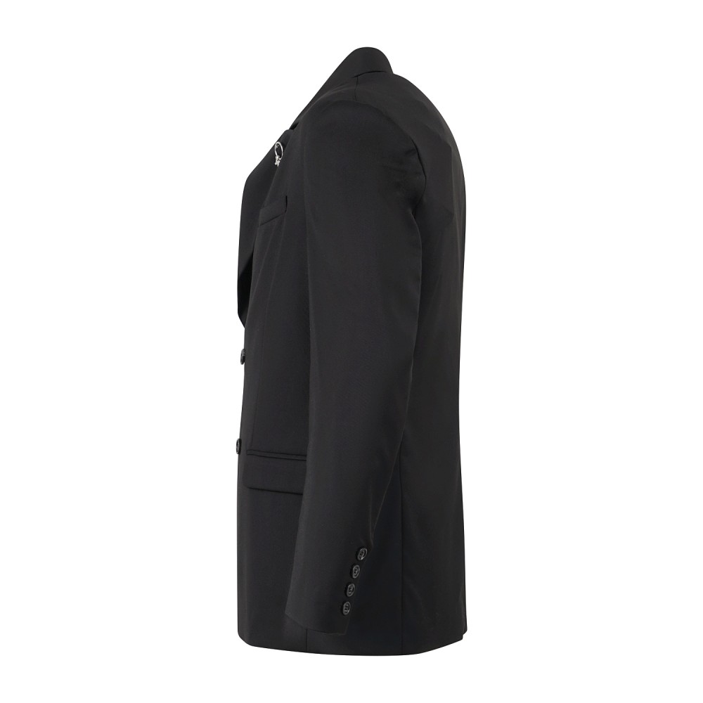 Richmond X - Giacca nera Pangar doppiopetto con vestibilità relaxed fit per