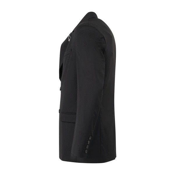Richmond X - Giacca nera Pangar doppiopetto con vestibilità relaxed fit per