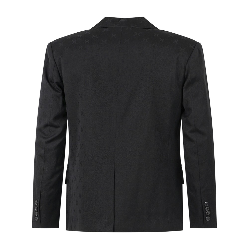 Richmond X - Giacca nera Nelam monopetto sartoriale con motivo distintivo all
