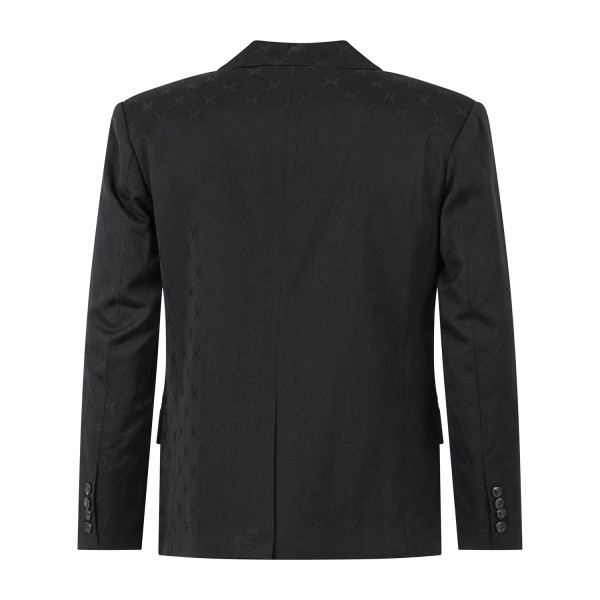 Richmond X - Giacca nera Nelam monopetto sartoriale con motivo distintivo all