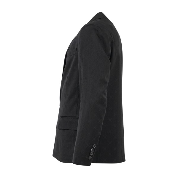 Richmond X - Giacca nera Nelam monopetto sartoriale con motivo distintivo all