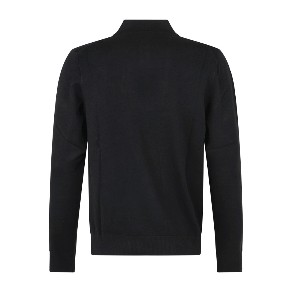 Markup - Polo manica lunga nera in viscosa slim fit per uomo | mk9900004 nero