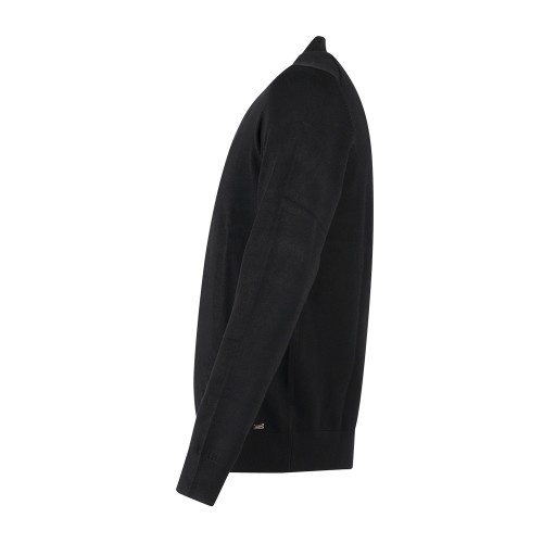 Markup - Polo manica lunga nera in viscosa slim fit per uomo | mk9900004 nero 2