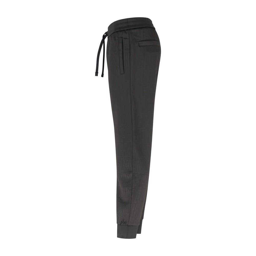 Armani Exchange - Pantalone tuta nero jacquard all over regular fit per uomo |