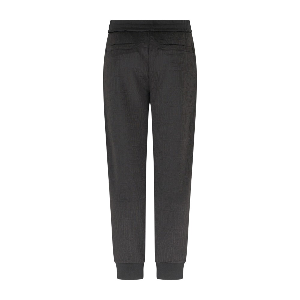 Armani Exchange - Pantalone tuta nero jacquard all over regular fit per uomo |