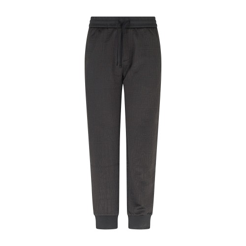 Armani Exchange - Pantalone tuta nero jacquard all over regular fit per uomo |