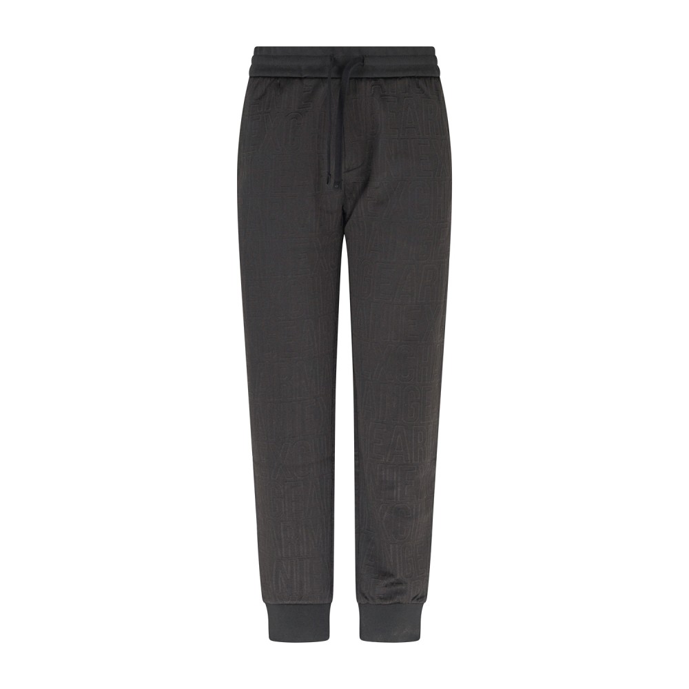 Armani Exchange - Pantalone tuta nero jacquard all over regular fit per uomo |