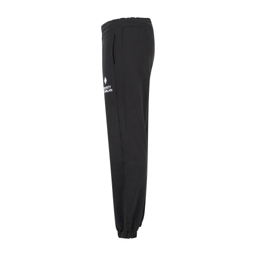 County Of Milan - Pantalone tuta nero in cotone con logo sulla gamba per uomo | 2