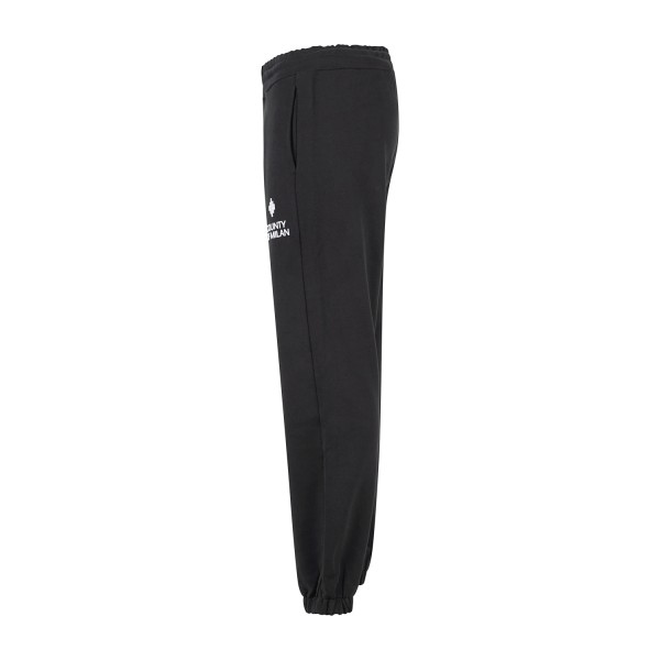County Of Milan - Pantalone tuta nero in cotone con logo sulla gamba per uomo |