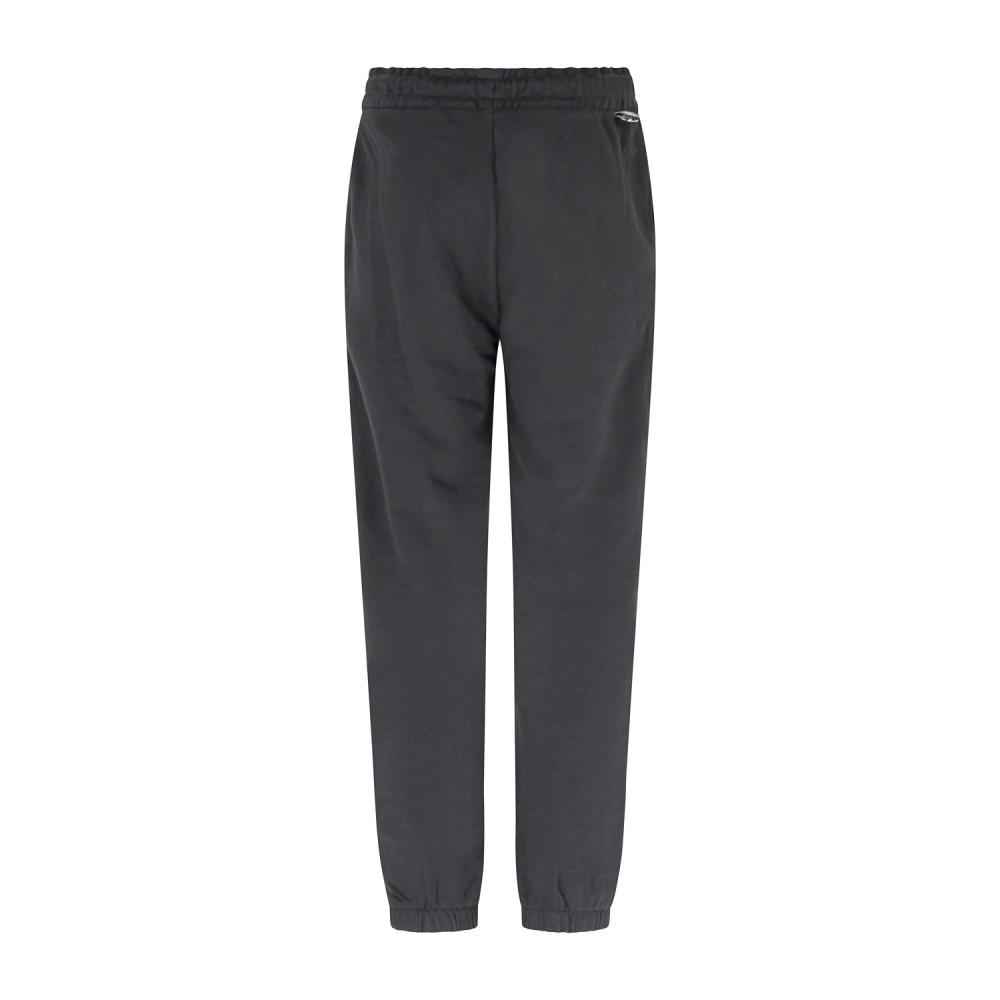 Richmond X - Pantalone tuta nero Fleece con logo ricamato regular fit per uomo