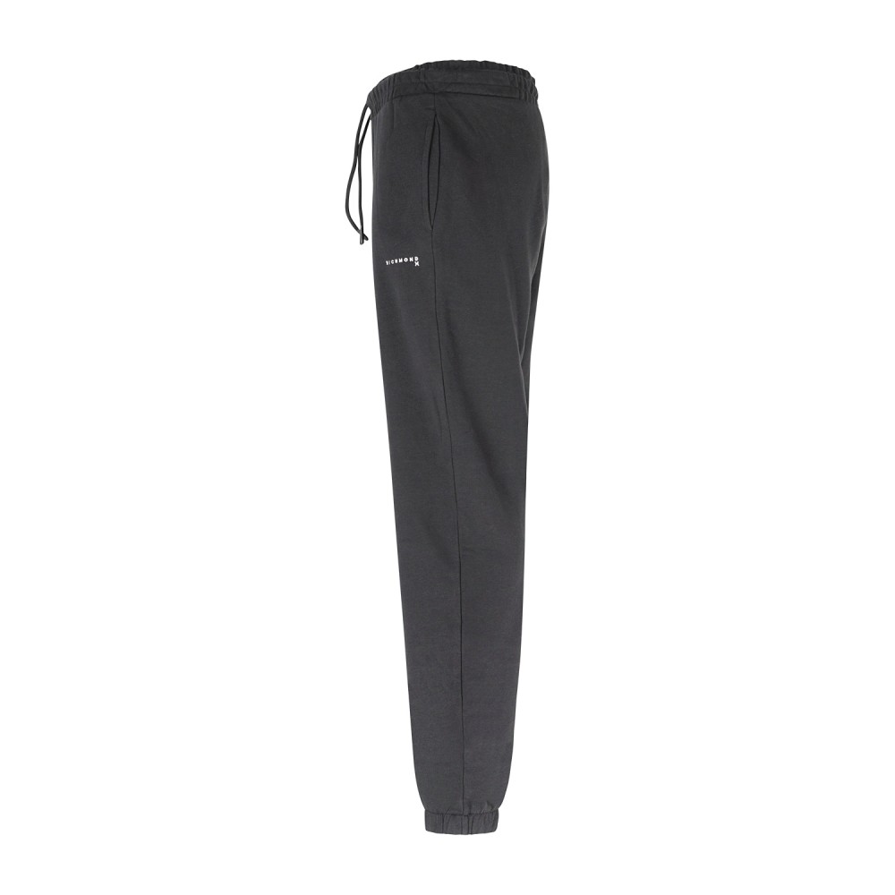 Richmond X - Pantalone tuta nero Fleece con logo ricamato regular fit per uomo