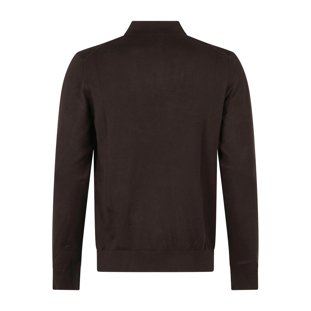 Markup - Polo manica lunga marrone in viscosa slim fit per uomo | mk9900004