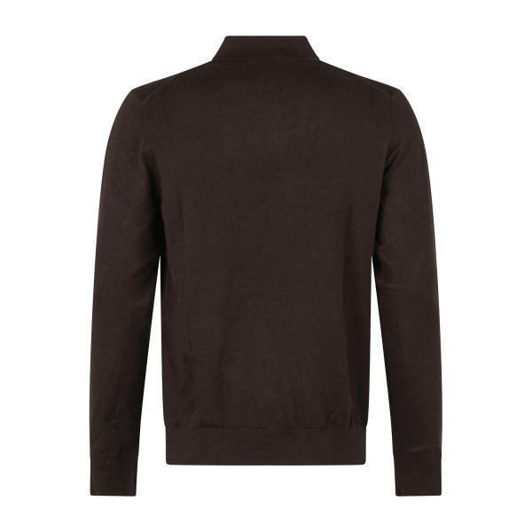 Markup - Polo manica lunga marrone in viscosa slim fit per uomo | mk9900004