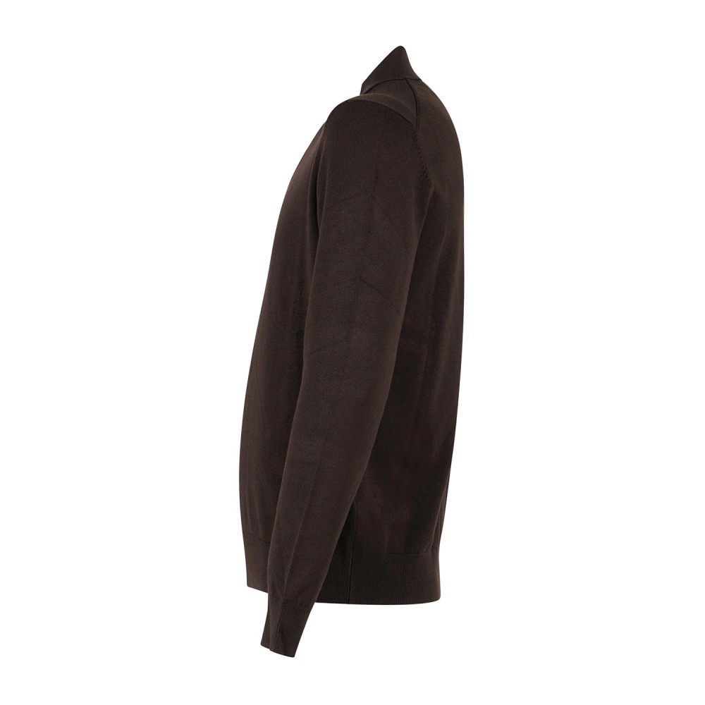 Markup - Polo manica lunga marrone in viscosa slim fit per uomo | mk9900004