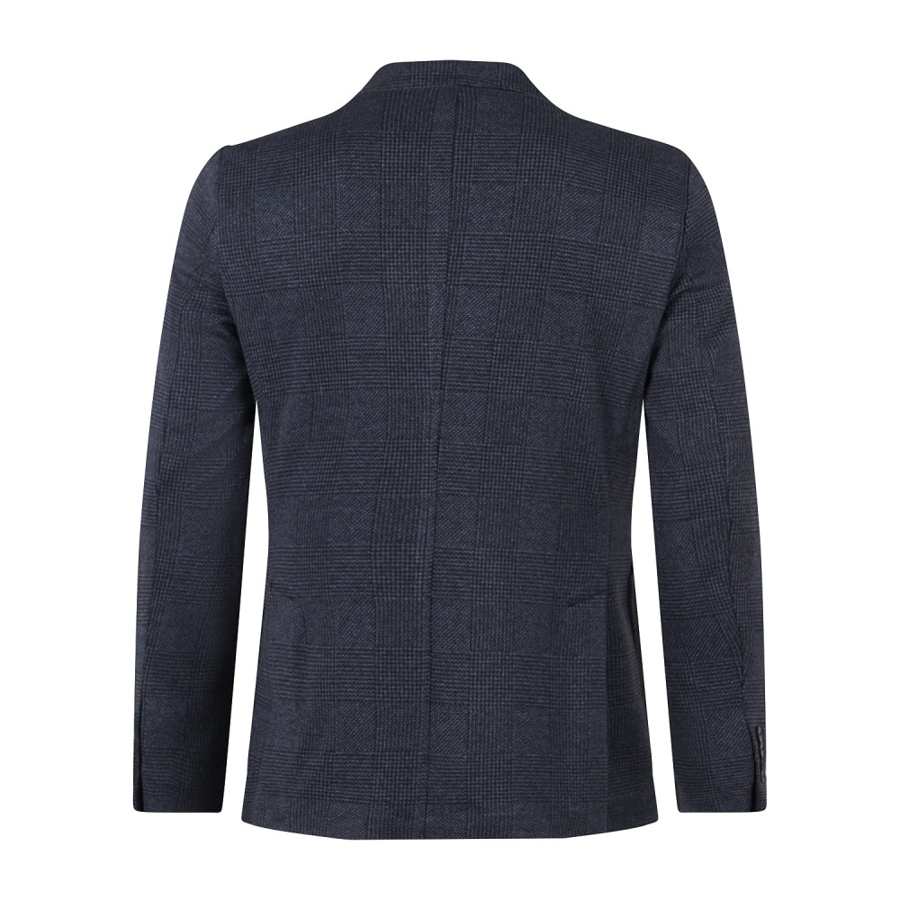 Alessandro Gilles - Giacca blu monopetto jersey in misto cotone lavorazione
