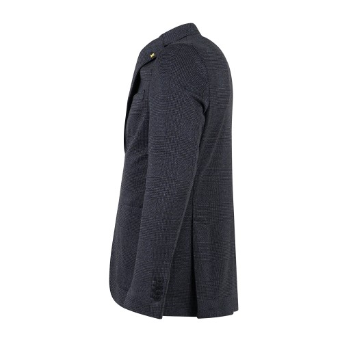 Alessandro Gilles - Giacca blu monopetto jersey in misto cotone lavorazione 2