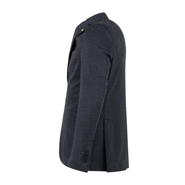 Alessandro Gilles - Giacca blu monopetto jersey in misto cotone lavorazione