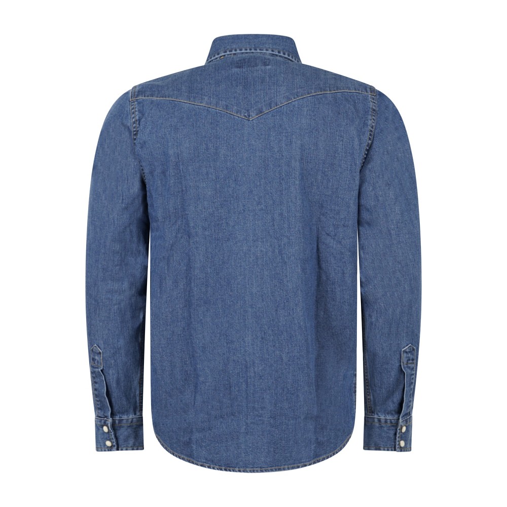 Roy Roger's - Camicia Canyon in jeans denim scuro manica lunga con tasche sul