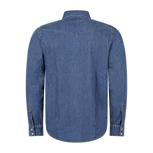 Roy Roger's - Camicia Canyon in jeans denim scuro manica lunga con tasche sul