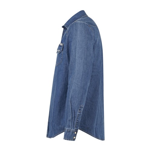Roy Roger's - Camicia Canyon in jeans denim scuro manica lunga con tasche sul 2